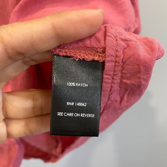 Torrid Harper Pink Challis Button Down Blouse - Picture 7 of 8